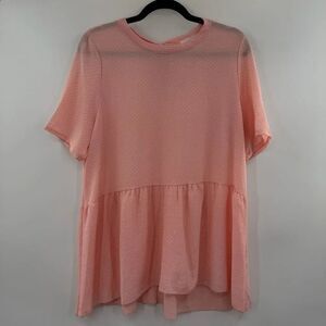3For$20 Ella Mae Elegant Pink and White Polka Dot Blouse size: M